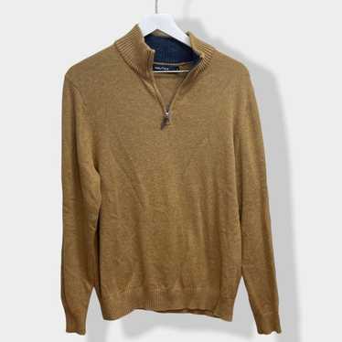 Nautica Nautica Tan Quarter Zip Pullover Sweater M - image 1