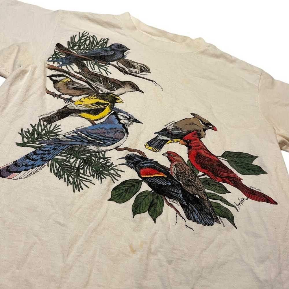 Animal Tee × Vintage 90s Bird Species Harlequin T… - image 2