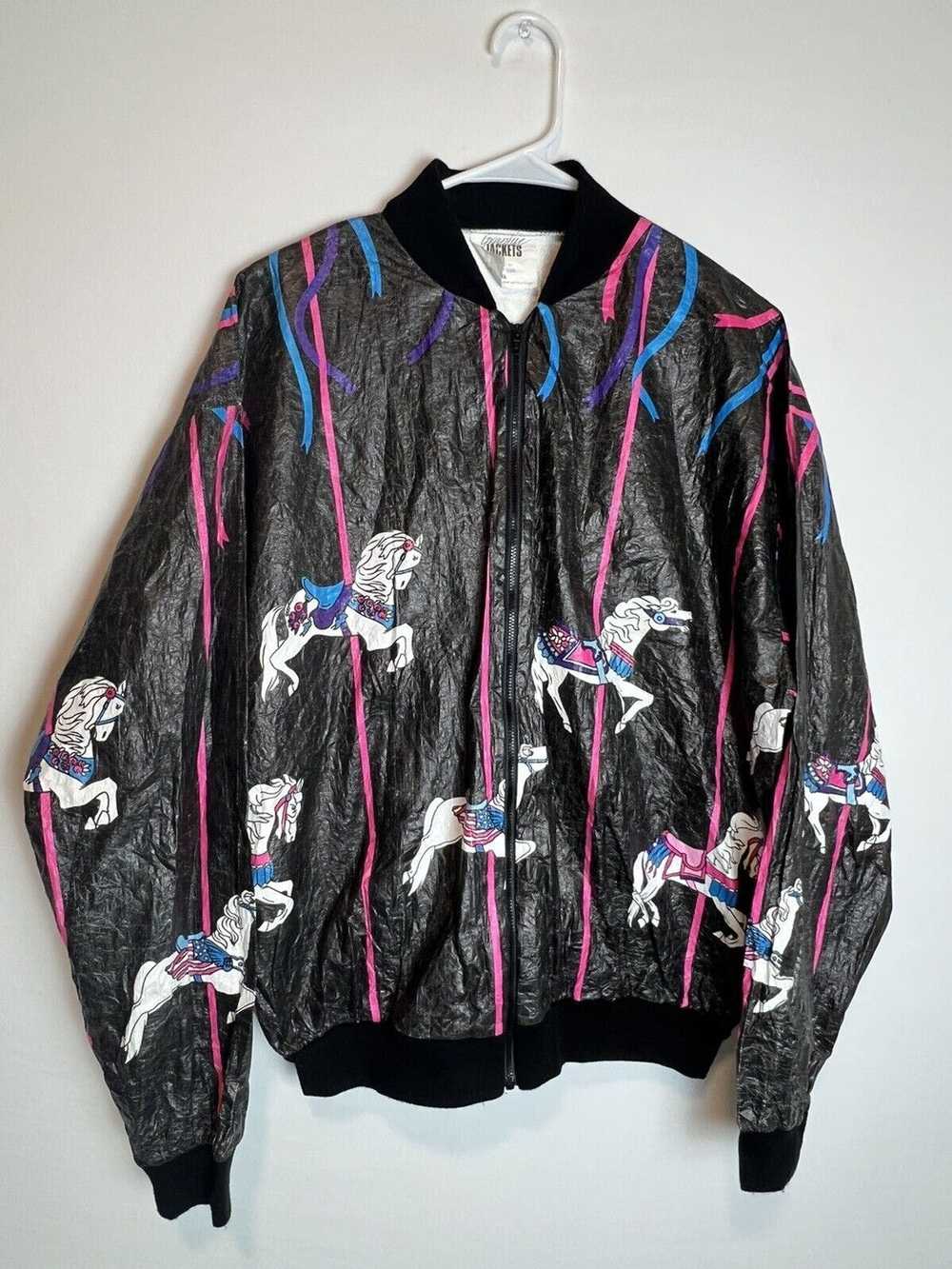 Other Tyvek Graphic Jackets Horse Carousel Black … - image 1
