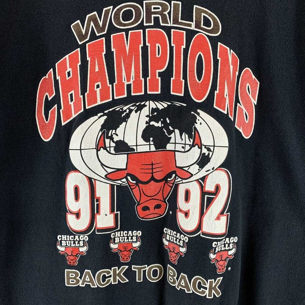 Vintage 90s Rare Artex Chicago Bulls 91-92 World … - image 2