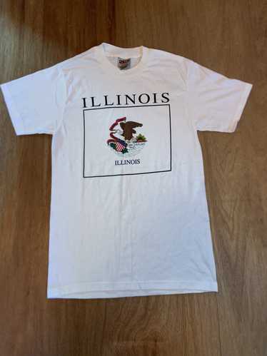 Vintage 1990s Vintage Tee Shirt Illinois Flag