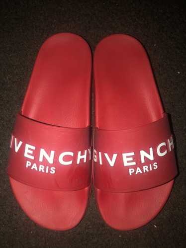 Givenchy Givenchy red rubber embossed slides