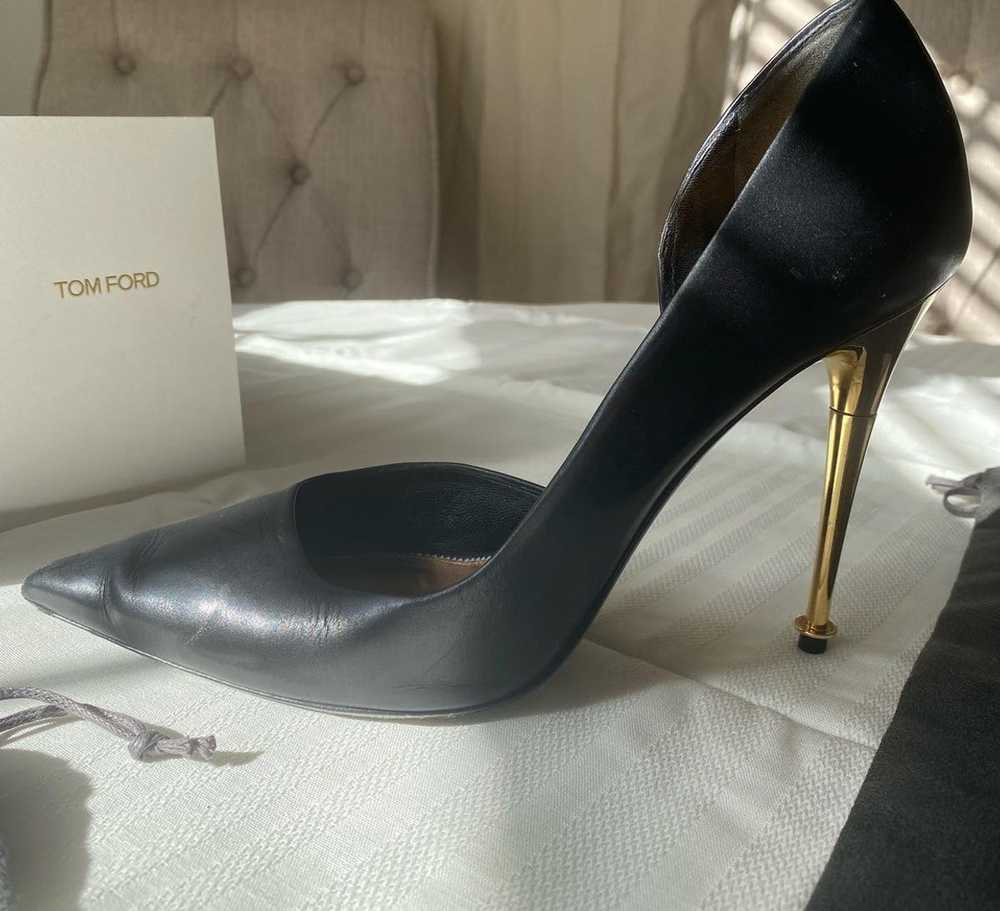 Tom Ford Tom Ford Leather Pumps with Gold Heel - image 7