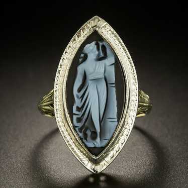 Art Deco Onyx Cameo Ring