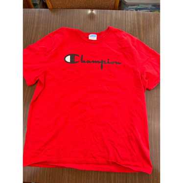 Champion Vintage Champion blue bar tag red t shirt