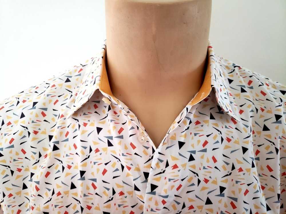 Designer Vicri mens shirt 16 confetti print cotto… - image 4
