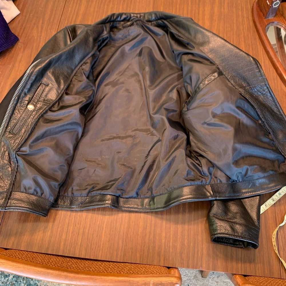 Vintage Very cool black leather biker jacket - image 2
