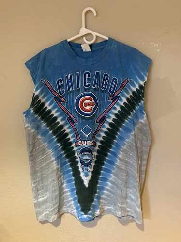 Chicago Cubs Long Sleeve T Shirt Adult Medium Blue Player Sigs
