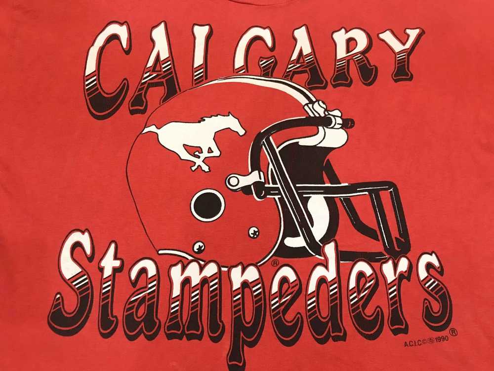 Vintage Vintage Softwear 1990 CFL Calgary Stamped… - image 2