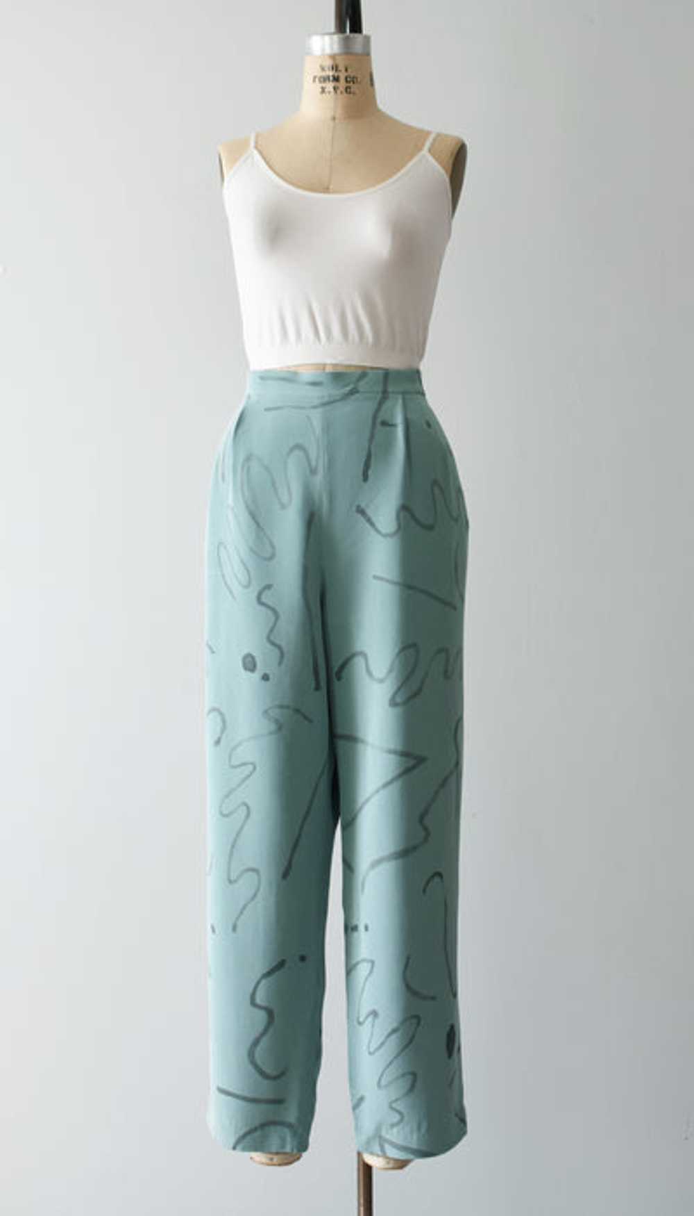 hand-painted vintage silk pants | fortuna - image 3