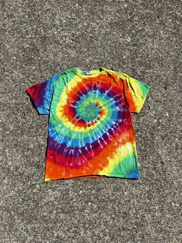 Gildan × Vintage Vintage 2000’s Spiral Rainbow Ti… - image 1