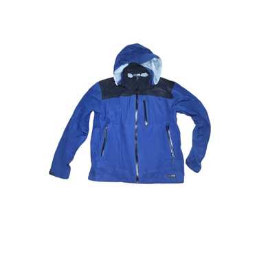 REI Elements E1 Hooded Rain Coat Jacket Nylon, Blue Women's SMALL