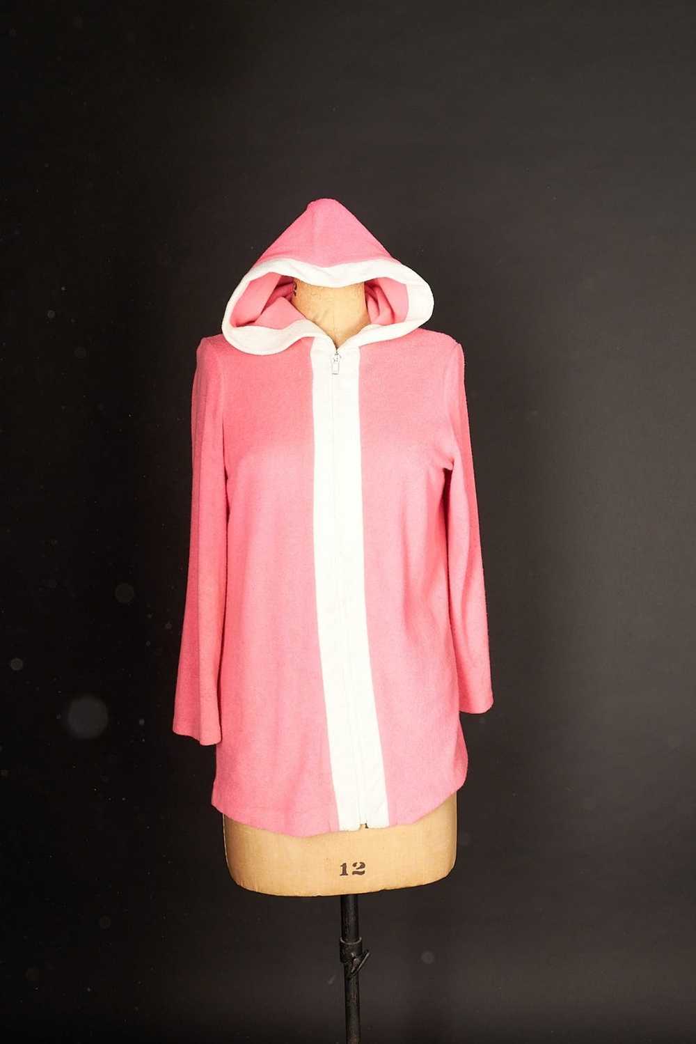 Catalina Vintage Hot Pink 60s Terry Cloth Jacket - image 1