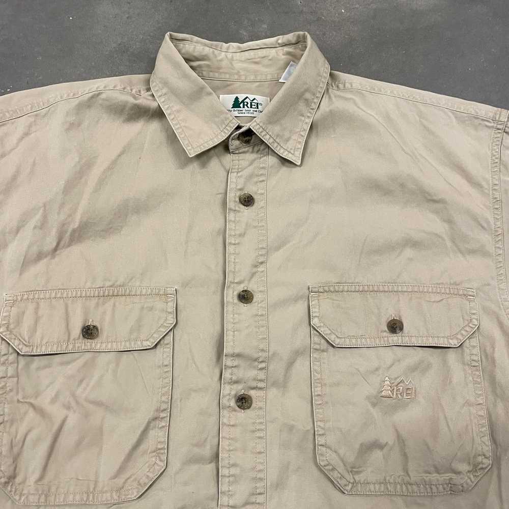 Vintage 80s REI Beige Cotton Short Sleeve Safari … - image 6