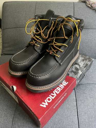 Wolverine black cheap moc toe boots