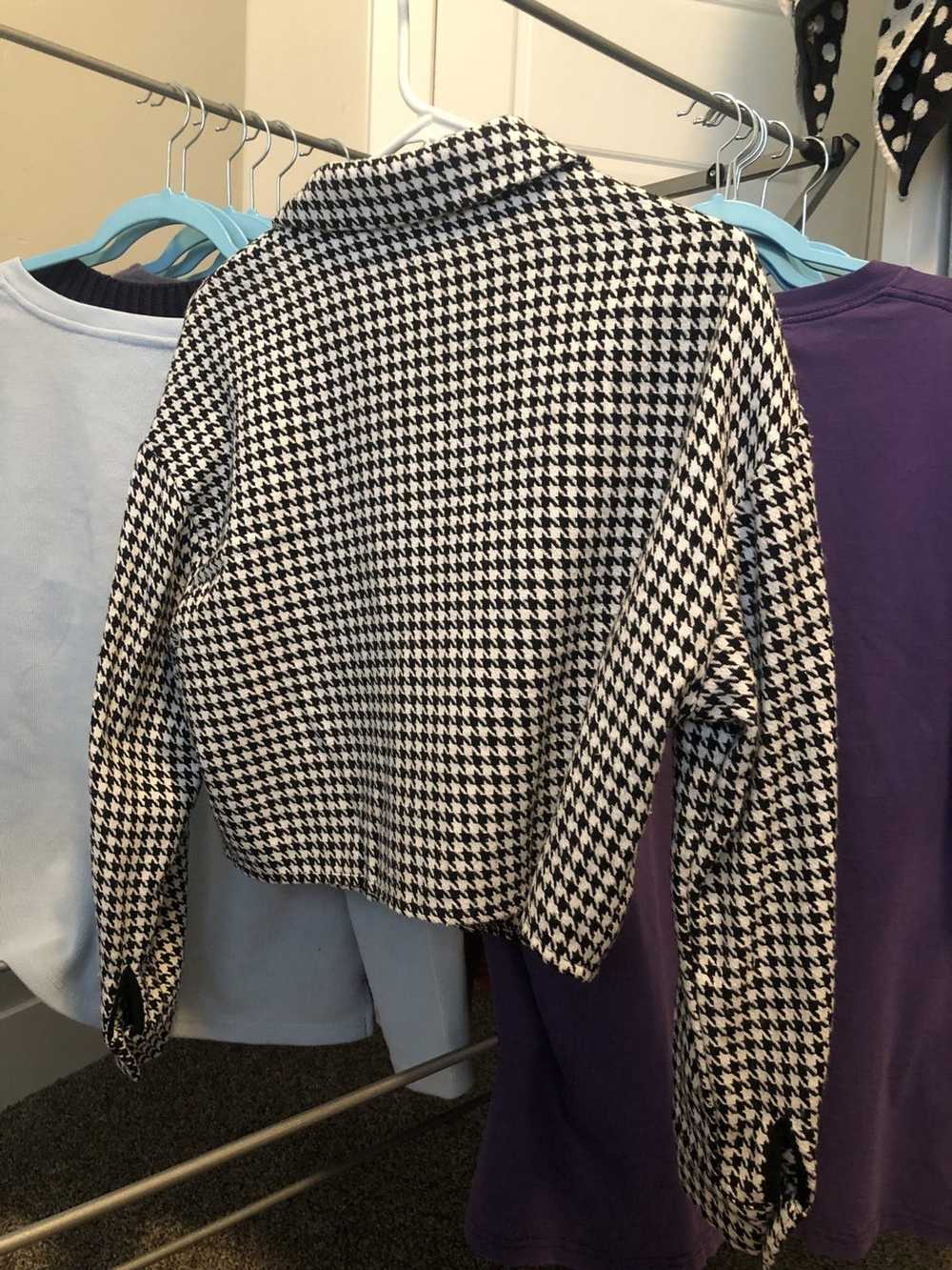 Vintage Houndstooth Collared Jacket - image 2