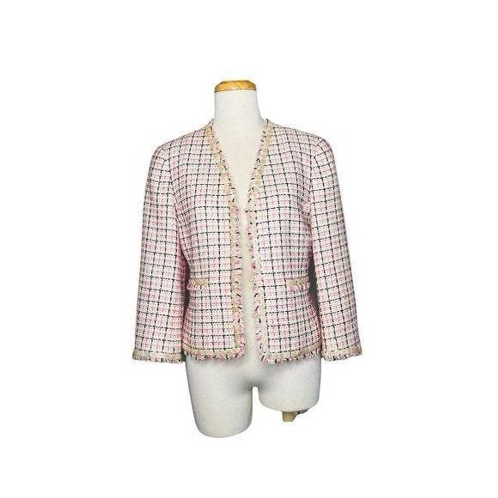 Vintage Carlisle 90s Tweed Blazer With Mother Of … - image 2