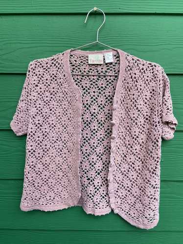 Vintage Blush colored crochet blouse