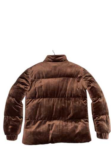 Boohoo Brown Velvet Puffer Jacket