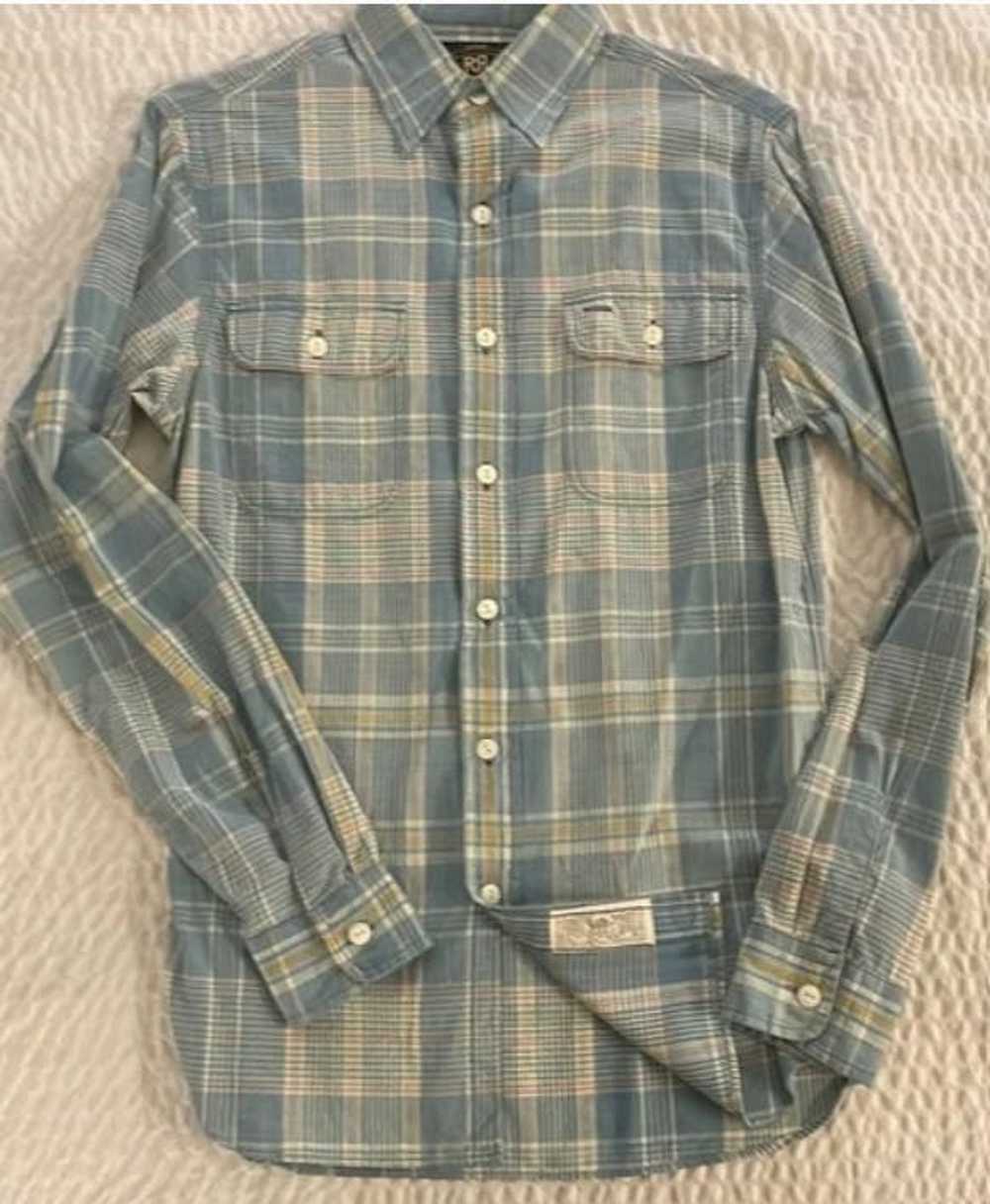 RRL Ralph Lauren Washed Weathered Plaid Patch Poc… - image 2
