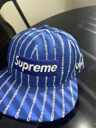 Supreme Fw19 Supreme Text Stripe New Era Cap