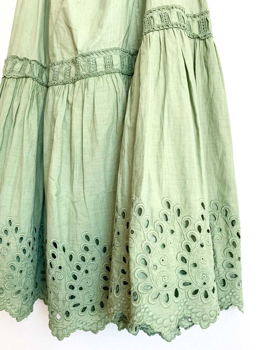 Hand Dyed Eyelet & Cotton Skirt - image 3