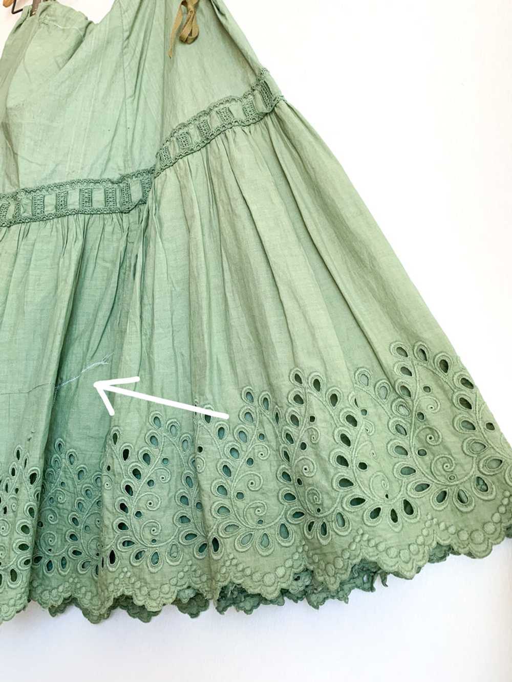Hand Dyed Eyelet & Cotton Skirt - image 4