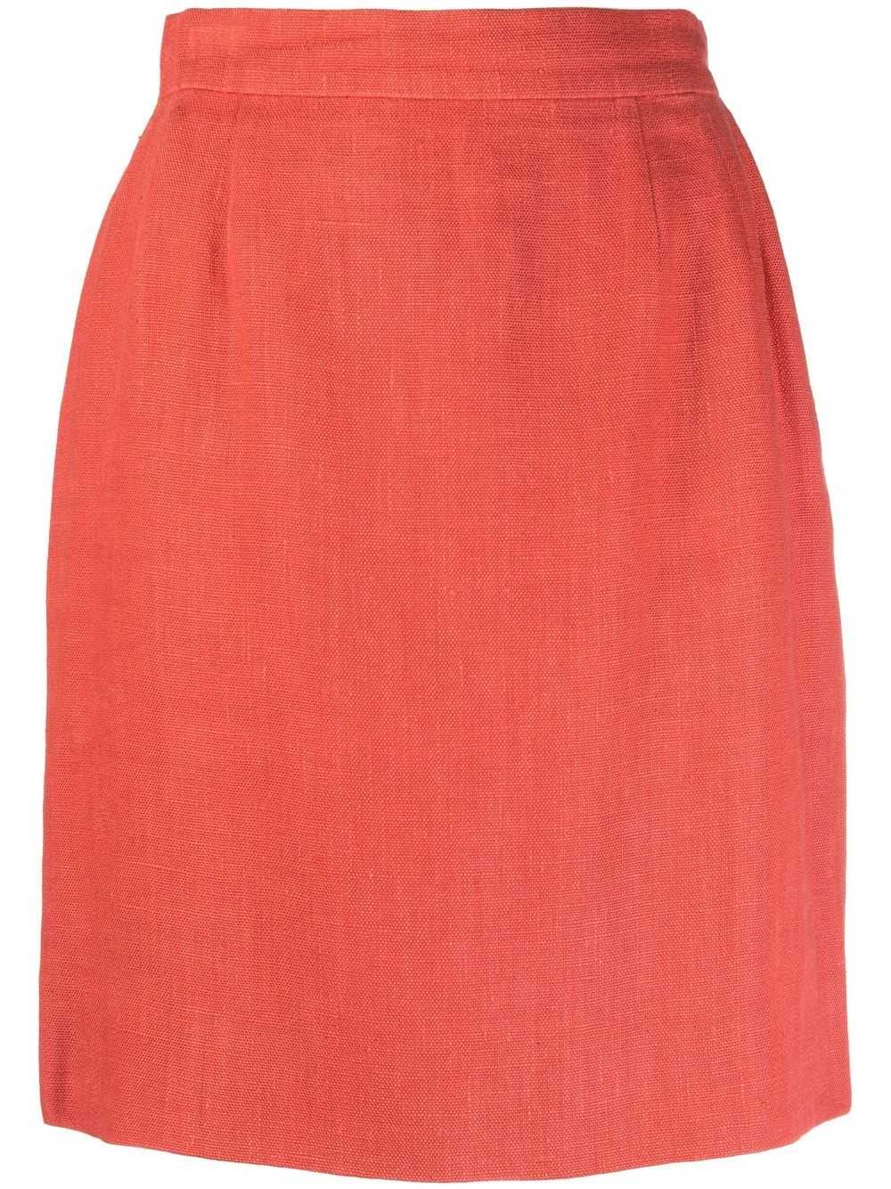 CHANEL Pre-Owned 1980s high-waisted linen skirt -… - image 1