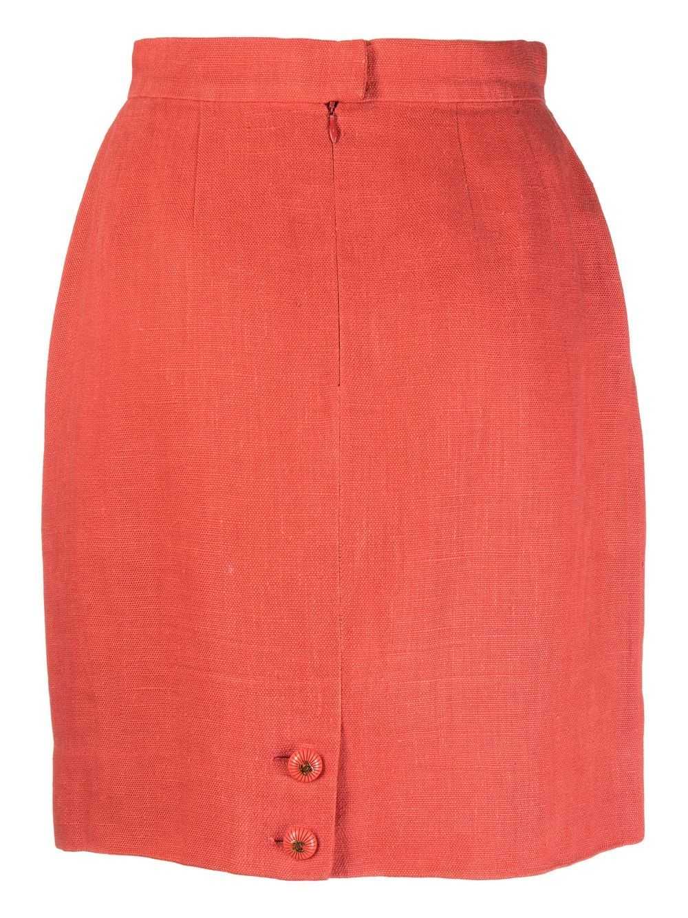 CHANEL Pre-Owned 1980s high-waisted linen skirt -… - image 2