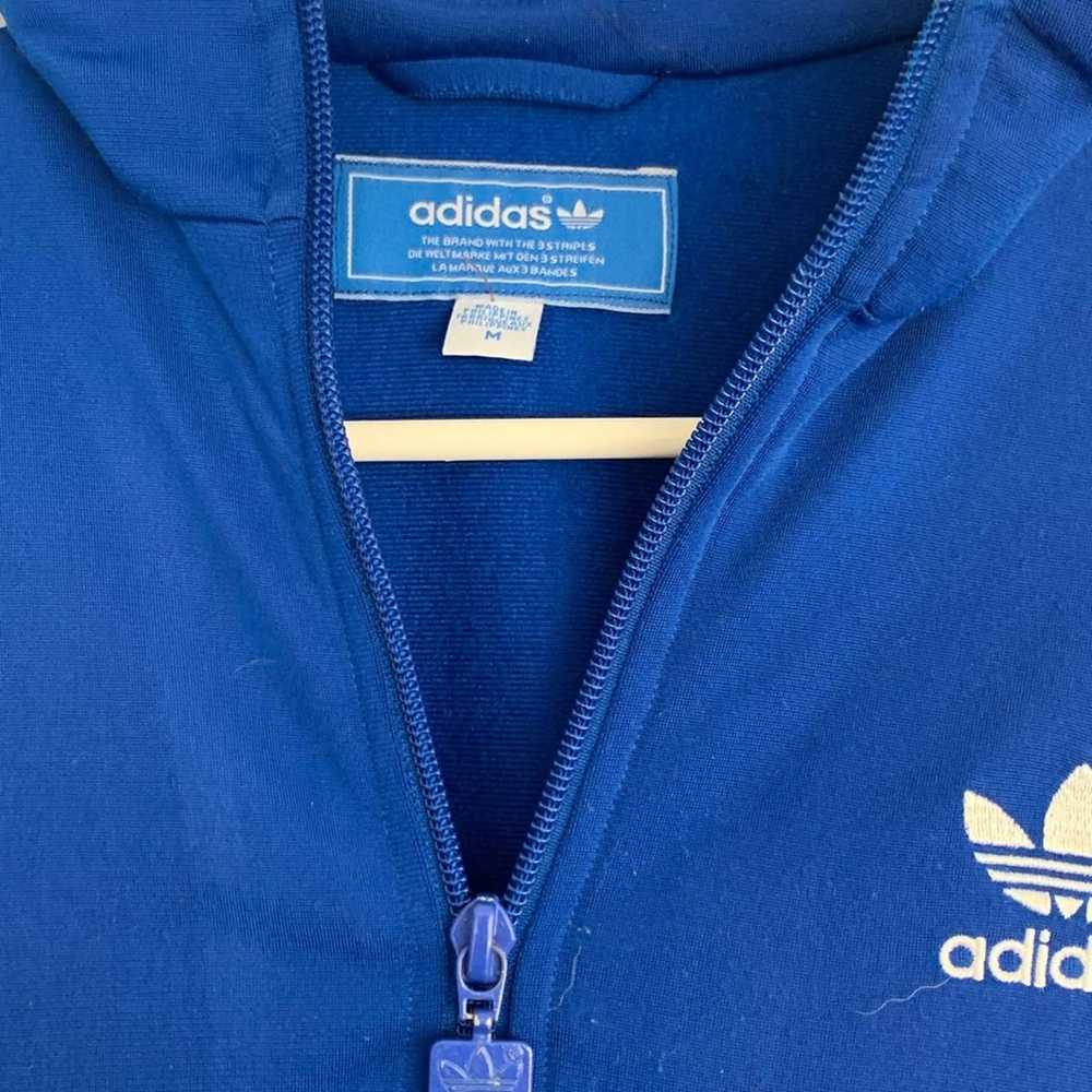 Adidas VINTAGE ADIDAS MENS BLUE TREFOIL ZIP TRACK… - image 3