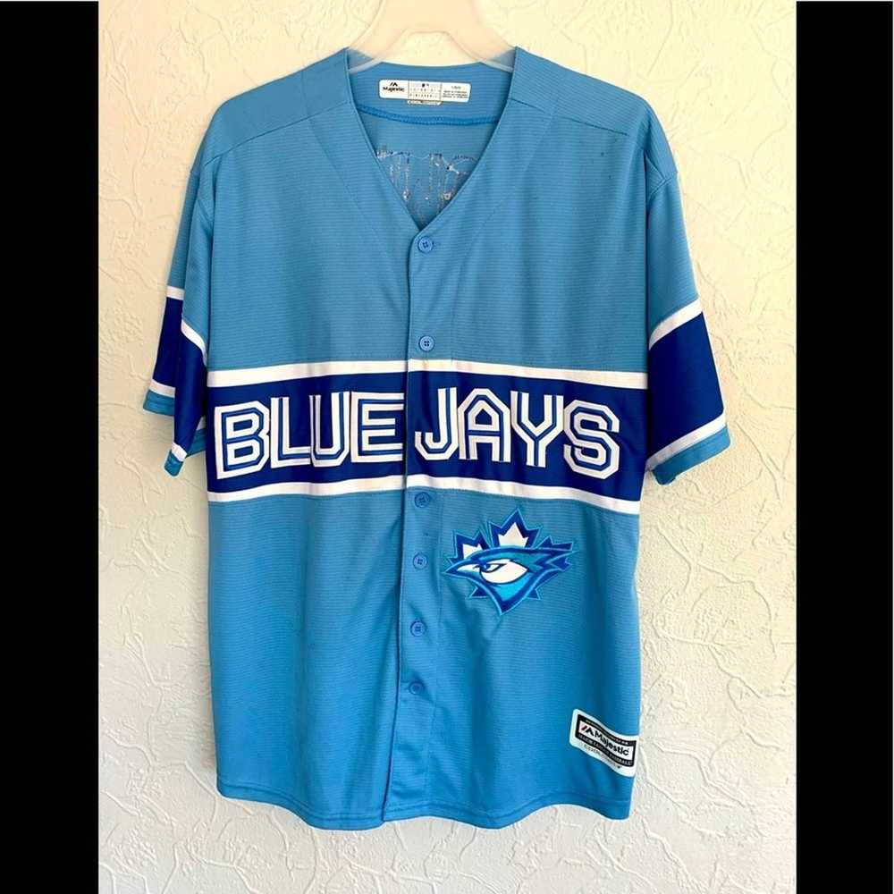 Vtg Toronto Blue Jays Mens Jersey Majestic Sewn Logos Made USA MLB Baseball  XL