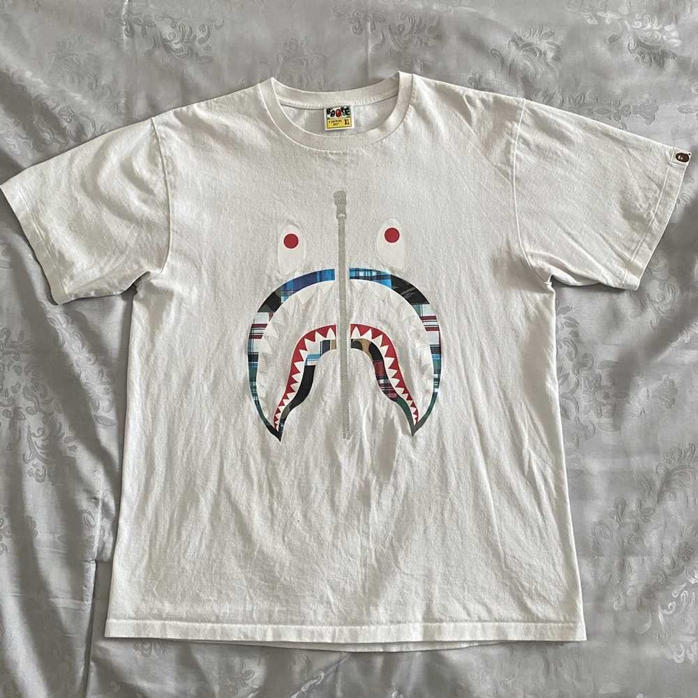 Bape Bape Plaid Shark T-Shirt - image 8