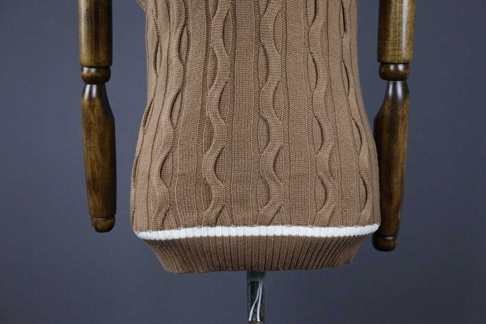 Eleventy ELEVENTY Brown Cable Knit Wool Vest Swea… - image 4