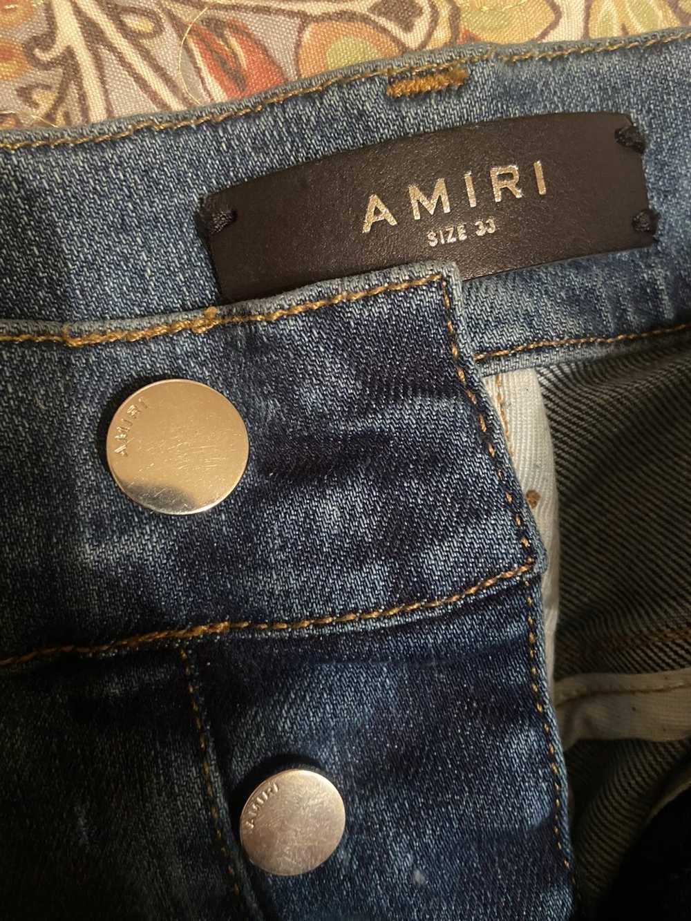 Amiri Amiri distressed leather skinny jeans - image 3
