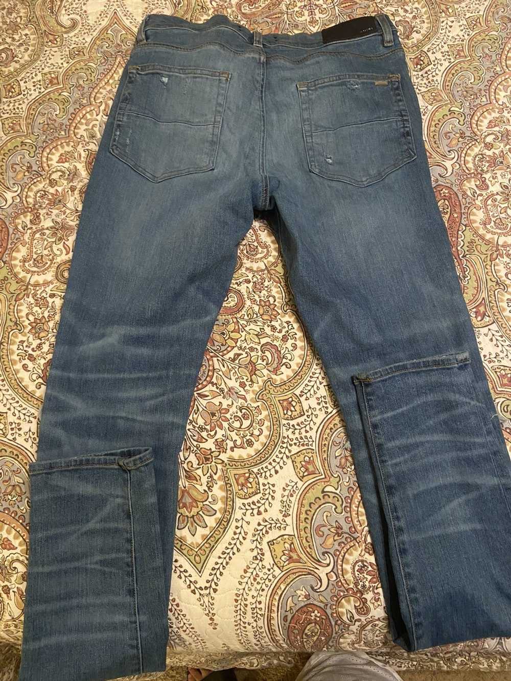 Amiri Amiri distressed leather skinny jeans - image 5