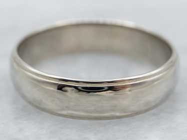 Men's 14K White Gold Line Edge Band Ring - image 1