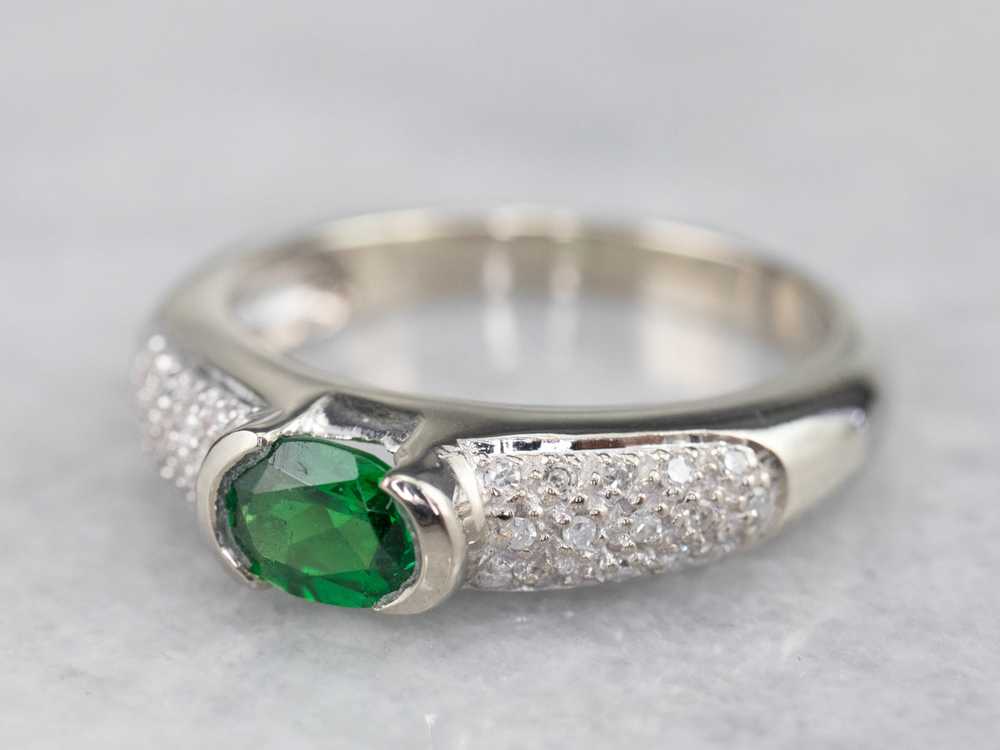 Tsavorite Garnet and Diamond Ring - image 3