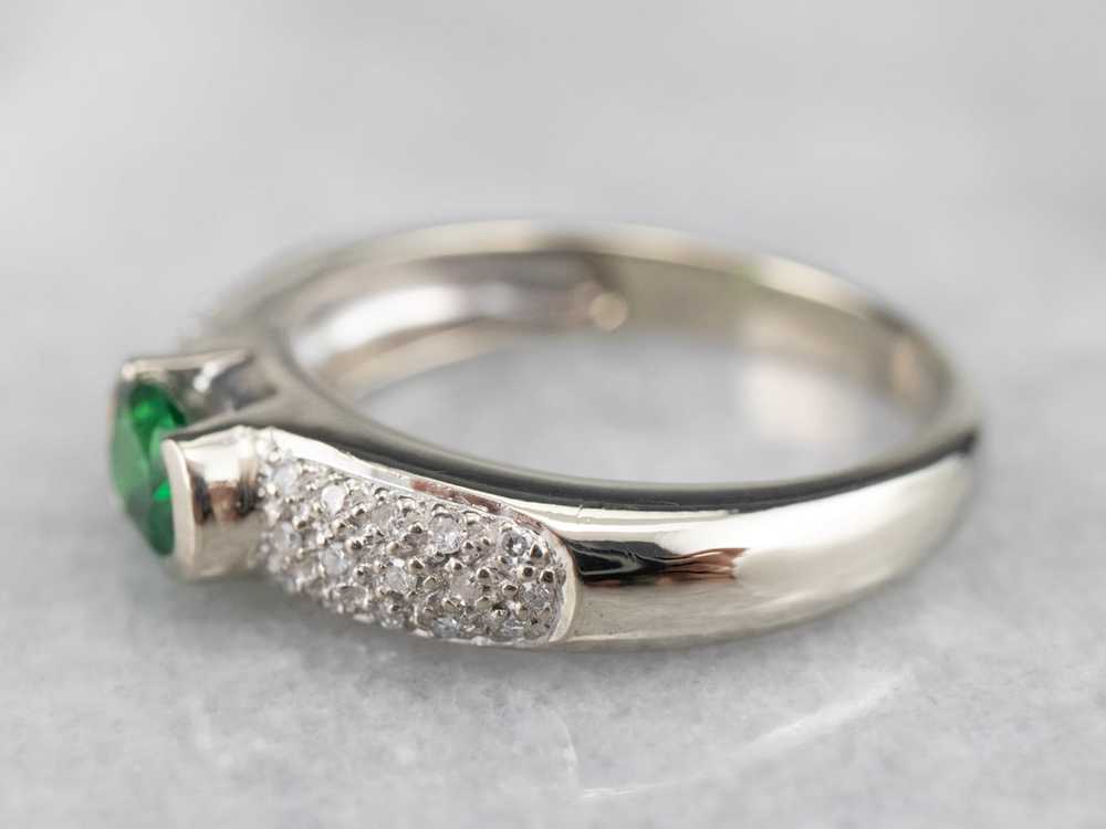 Tsavorite Garnet and Diamond Ring - image 4