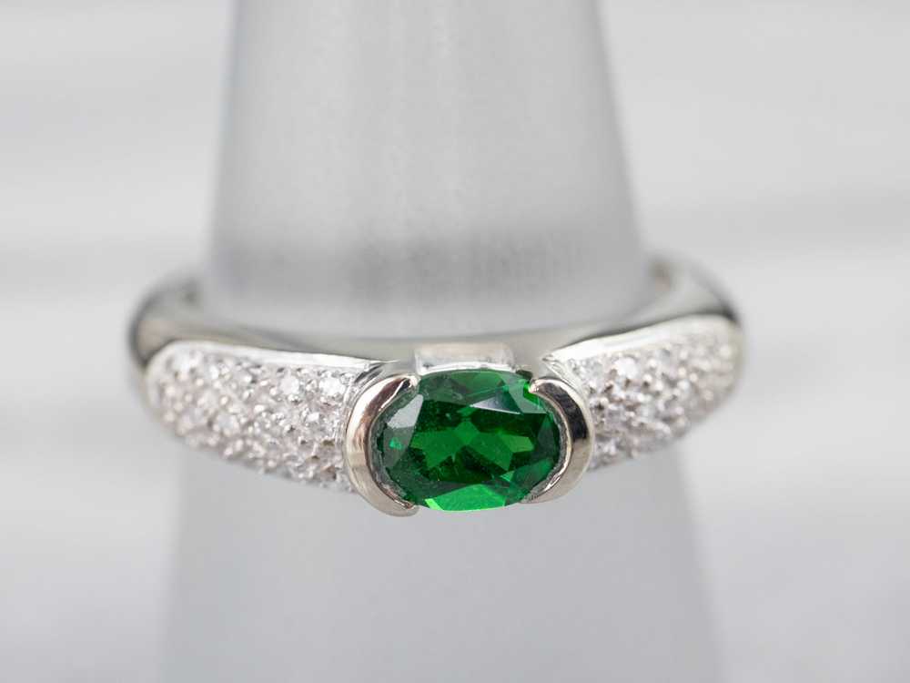 Tsavorite Garnet and Diamond Ring - image 7
