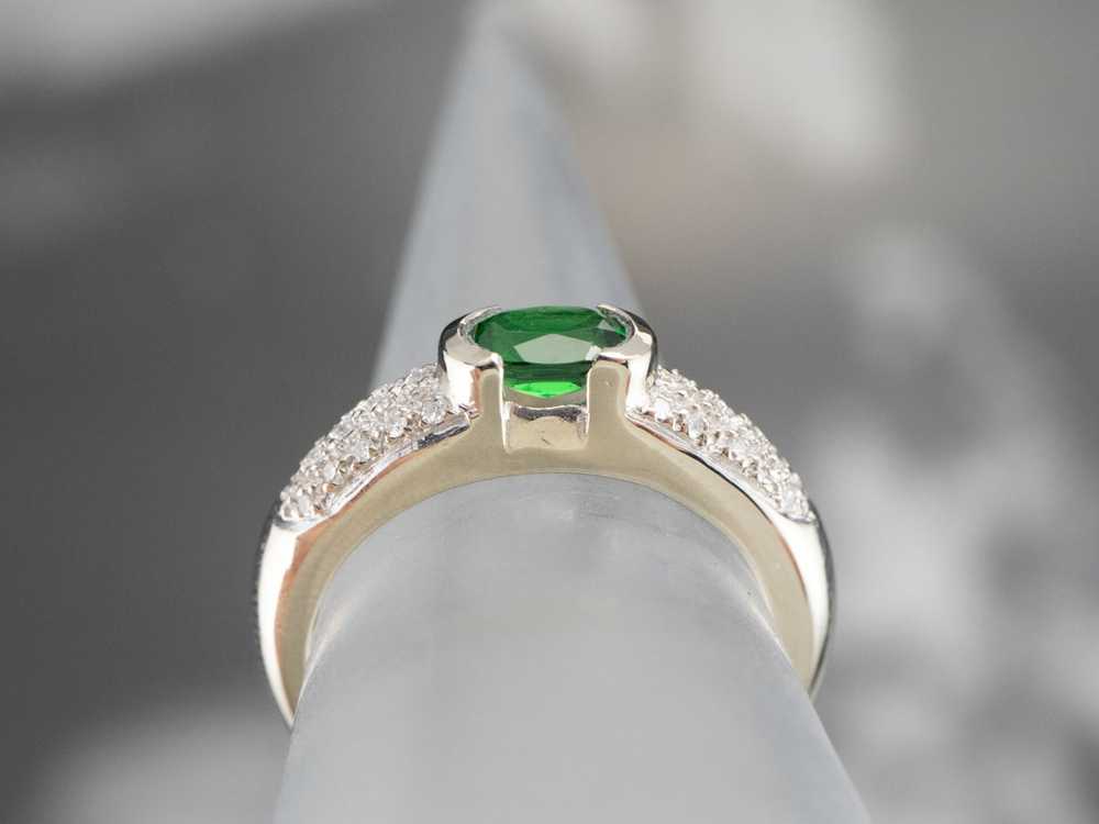 Tsavorite Garnet and Diamond Ring - image 8