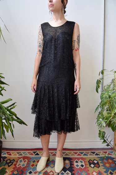 Twenties Black Lace Dress - image 1