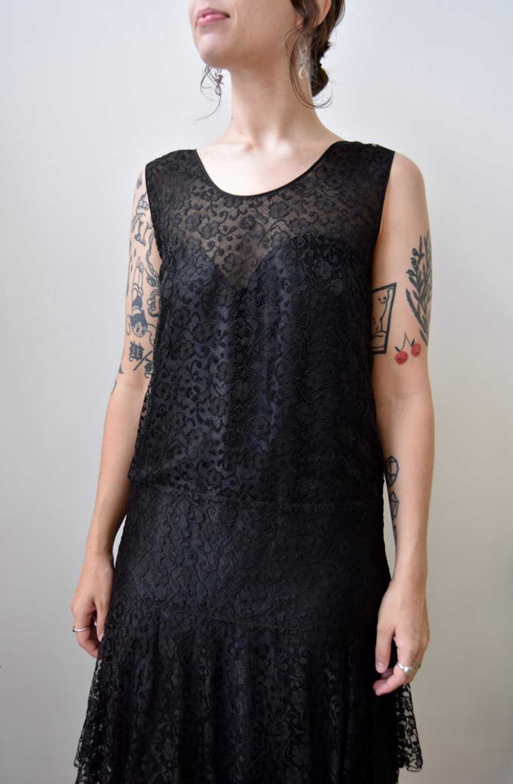 Twenties Black Lace Dress - image 2