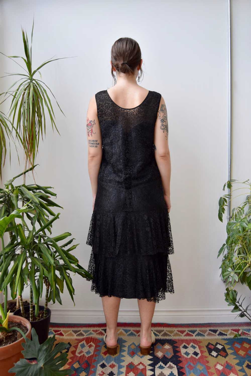 Twenties Black Lace Dress - image 3