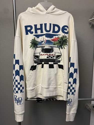 Rhude RHUDE Grand Prix Miami Vintage White Hoodie