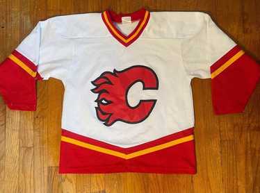 Calgary Flames 58G Goalie cut Adidas Jersey made in Canada comes with  matching socks