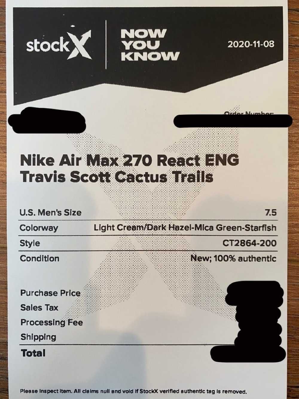 Nike × Travis Scott Nike Air Max 270 React ENG Tr… - image 5