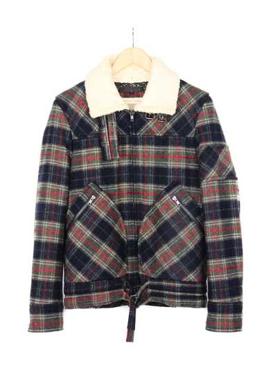 Veronique Branquinho Sherpa Wool Plaid jacket AW04