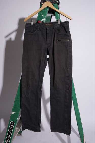 LOUIS VUITTON washed grey denim LV monogram trim 5-pocket shorts FR36 XS