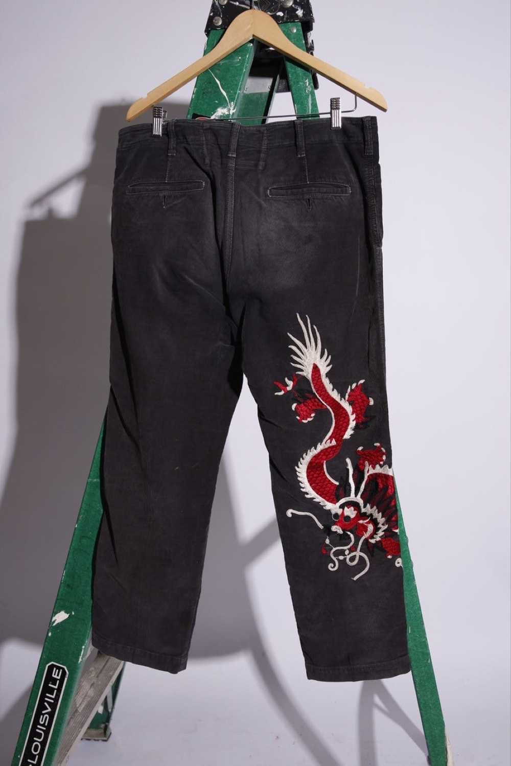 Gucci Gucci embroidered corduroy pants - image 2