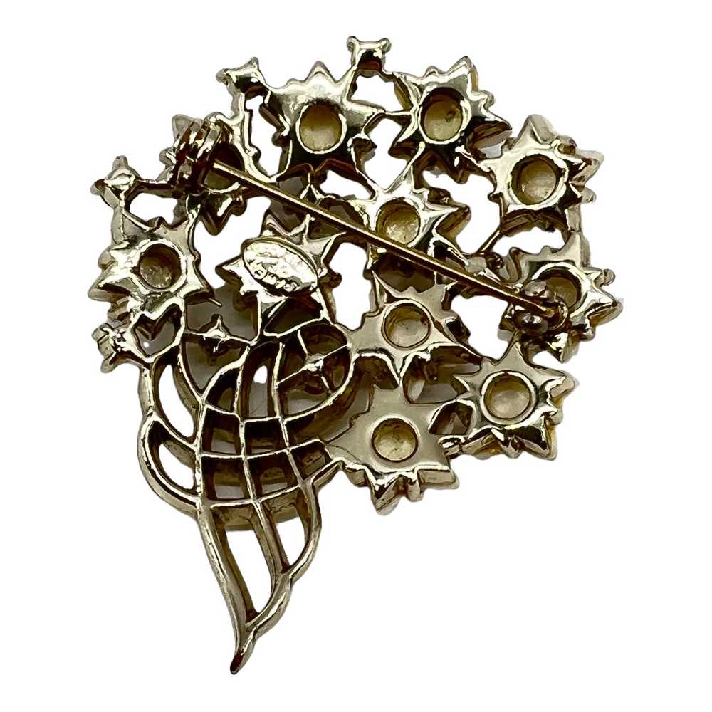 Kramer of New York White Floral Bouquet Pin - image 3